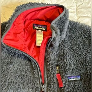 Patagonia Gray and Red Fleece Jacket